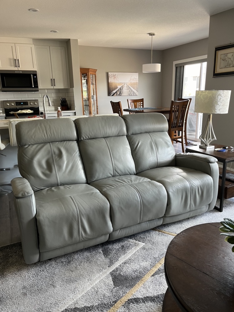 Leather power sofa and chair - photo 5