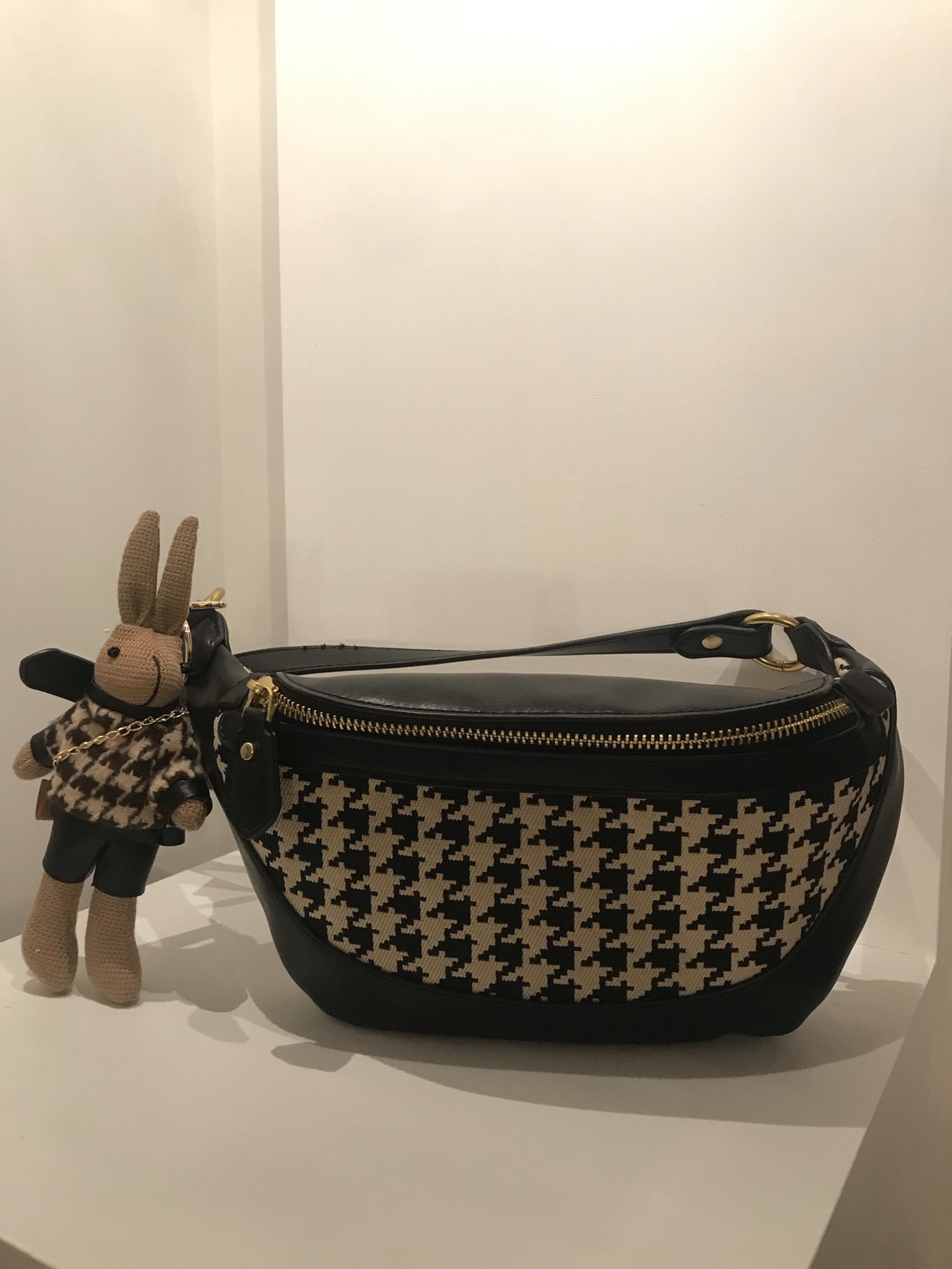 Belt bag with bunny keychain