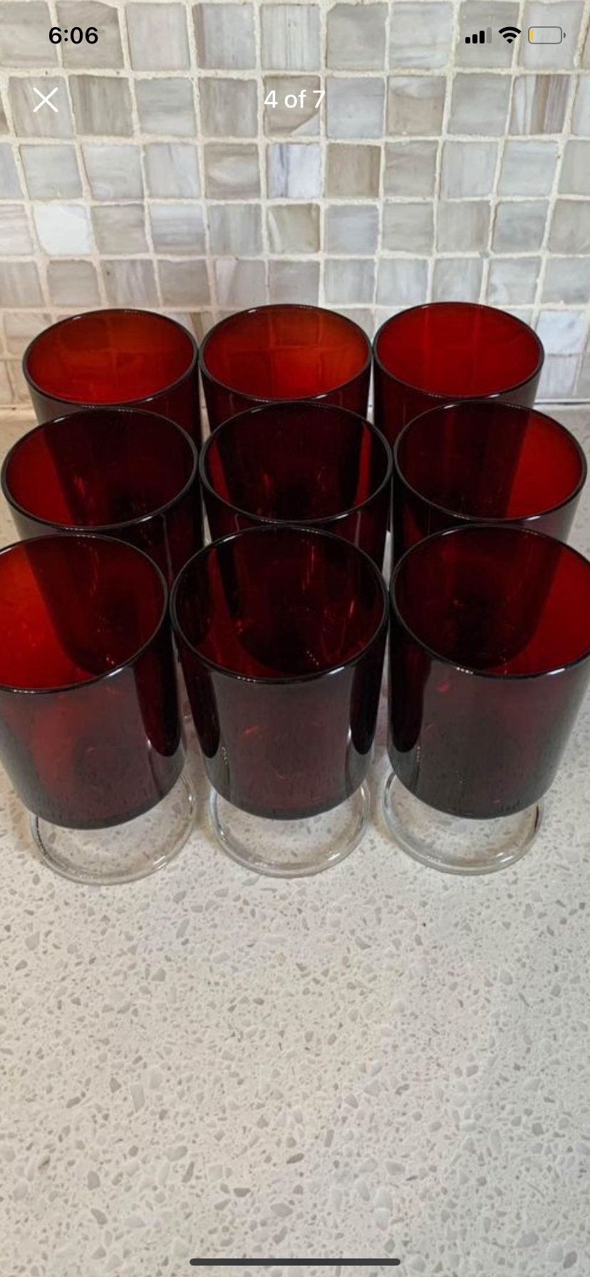 Ruby red stemware/glassware image indicator(4)