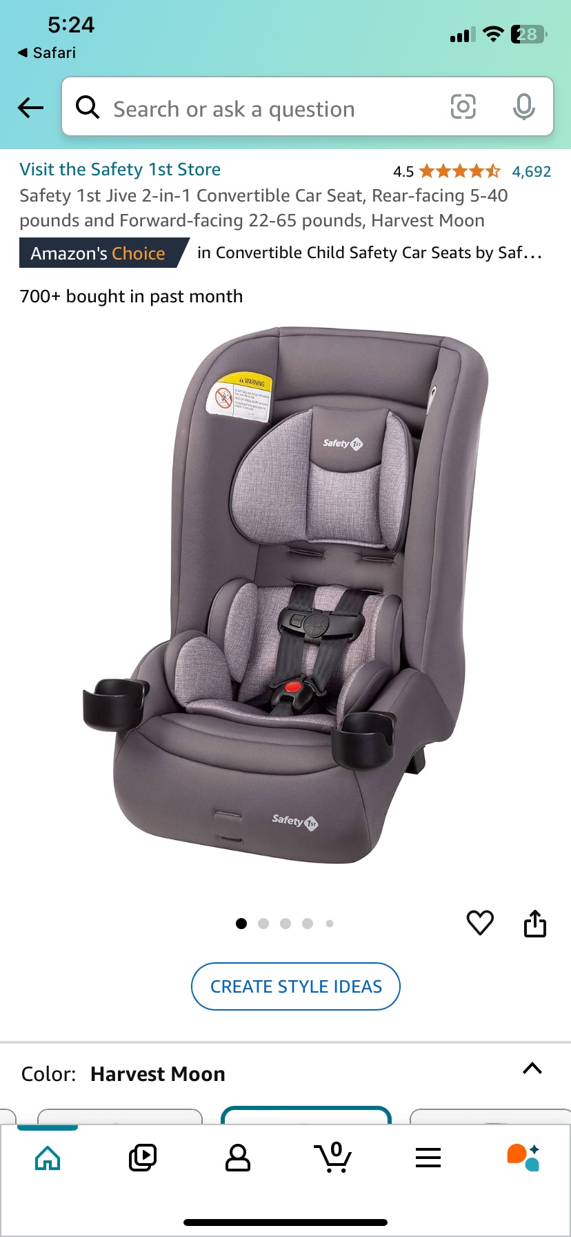 Safety 1st Jive 2-in-1 Convertible Car Seat - photo 4