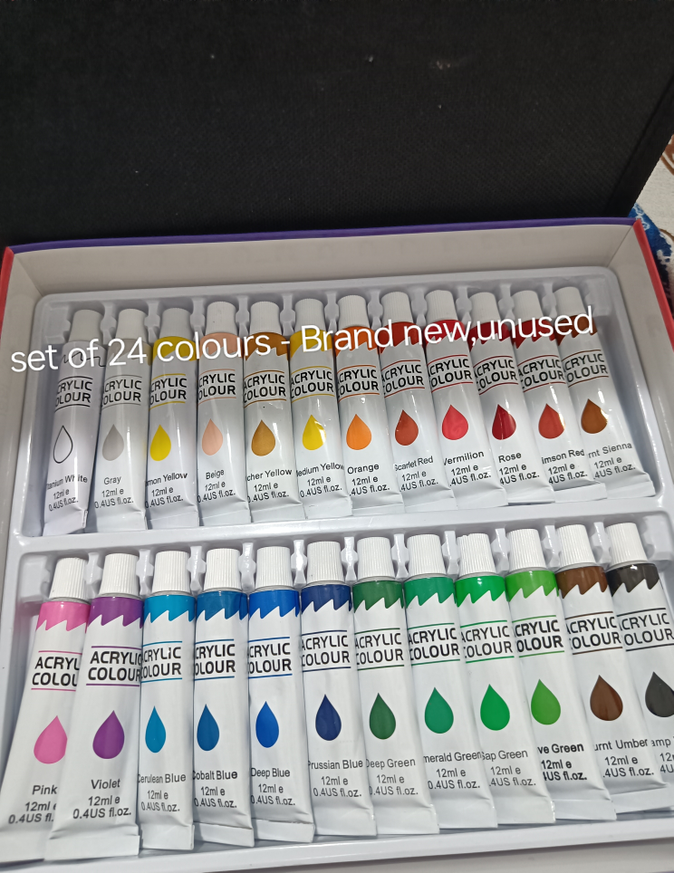 Brand New Non-Toxic Acrylic set 24+brushes+Pallete - photo 2