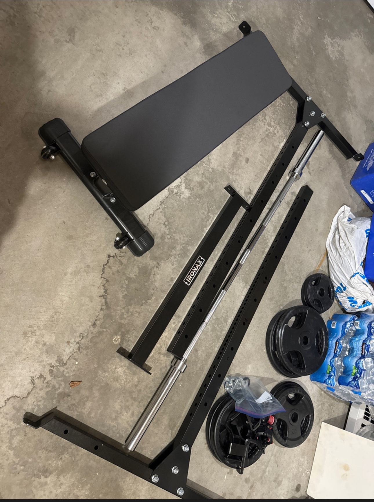Barbell with bench, plates, and rack - photo 3
