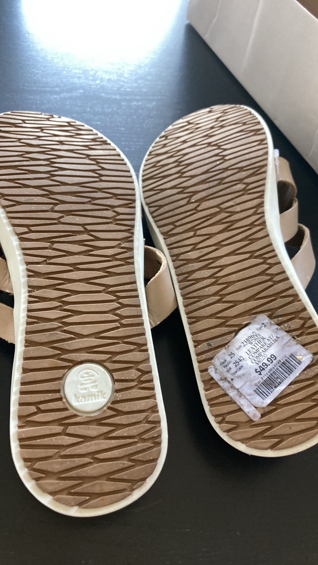 NEW woman’s slip on sandals…size 10 image indicator(2)