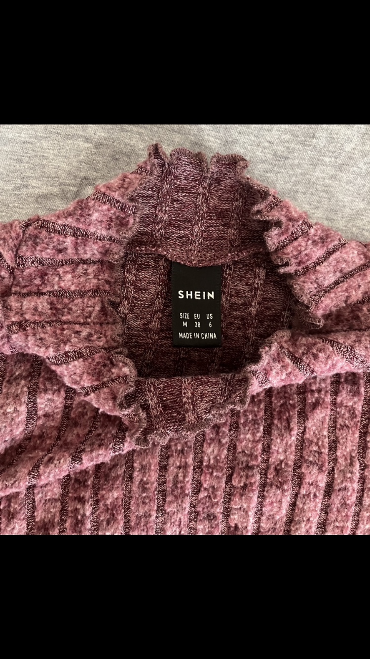 Women’s Shein Purple Long Sleeved Ribbed Crop Top Size M👚💜🩷 image indicator(5)