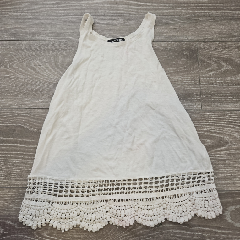 XS White Crochet Trim Tank Top thumbnail