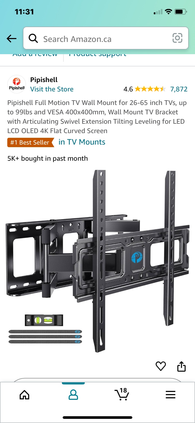 Full motion wall mount