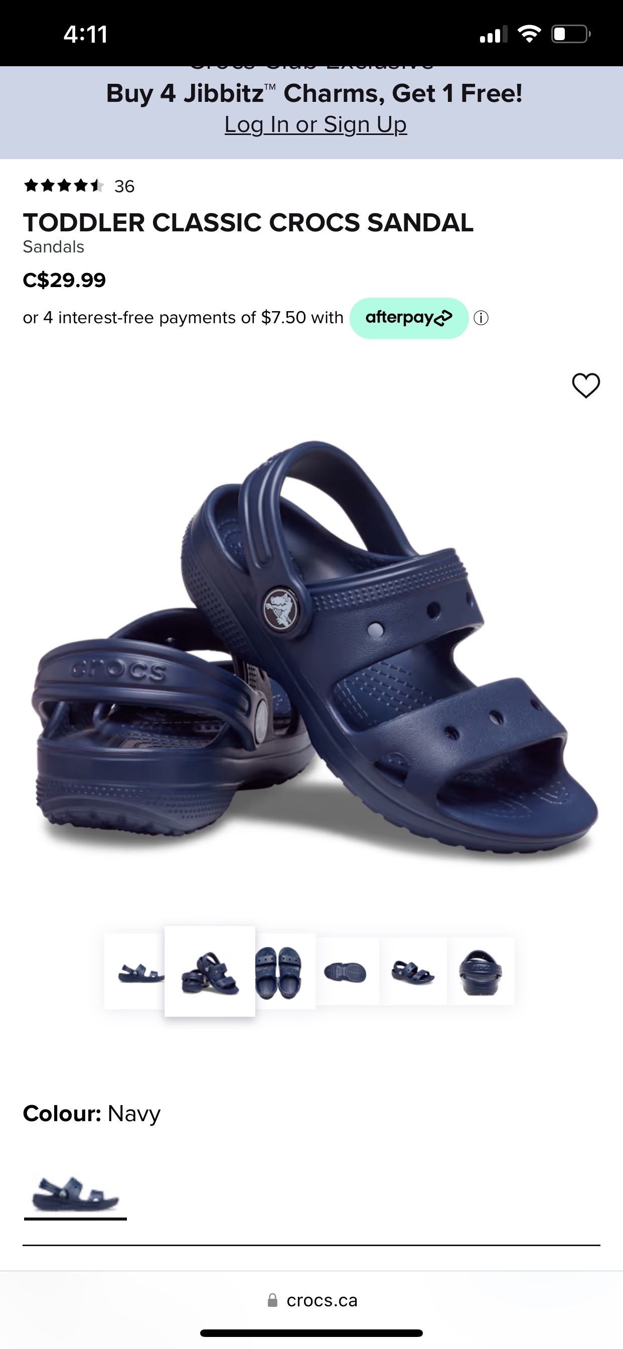 Brand new unboxed Toddler Classic Crocs Sandal image indicator(2)