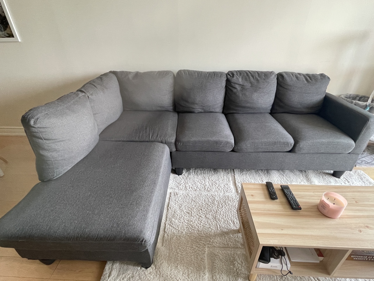 Grey L Shape Couch - photo 3