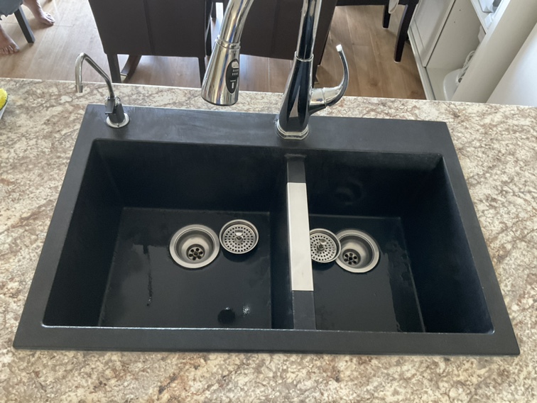 Artika Black Double Bowl Sink with Faucet - SOLD