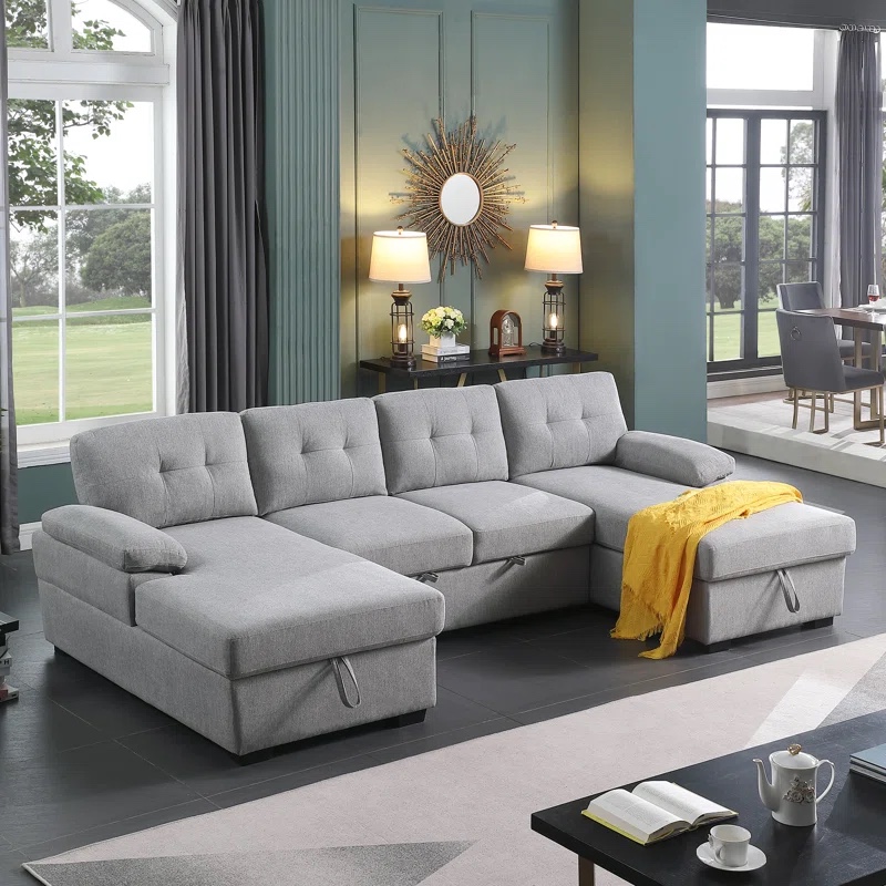 2 in 1 sectional sofa to a Queen sized bed with lots of Storage