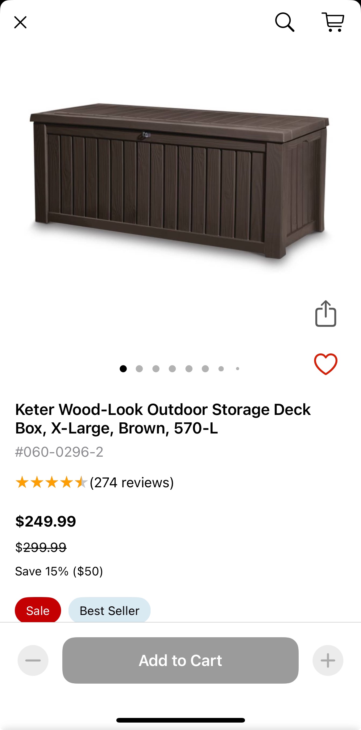 Keter wood-lock outdoor storage deck box - photo 4