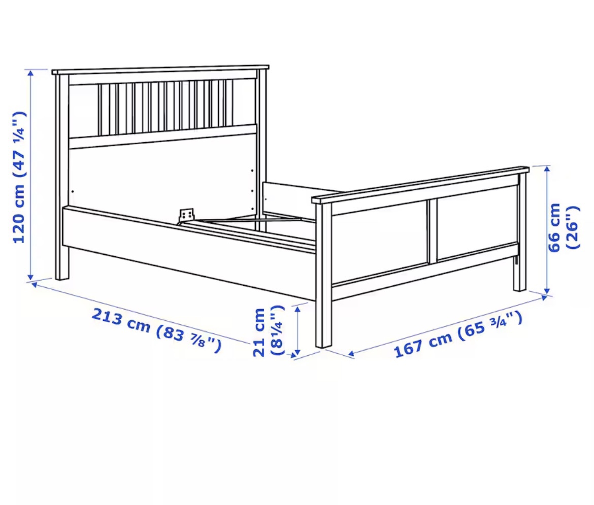 White IKEA HEMNES bed frame - photo 2