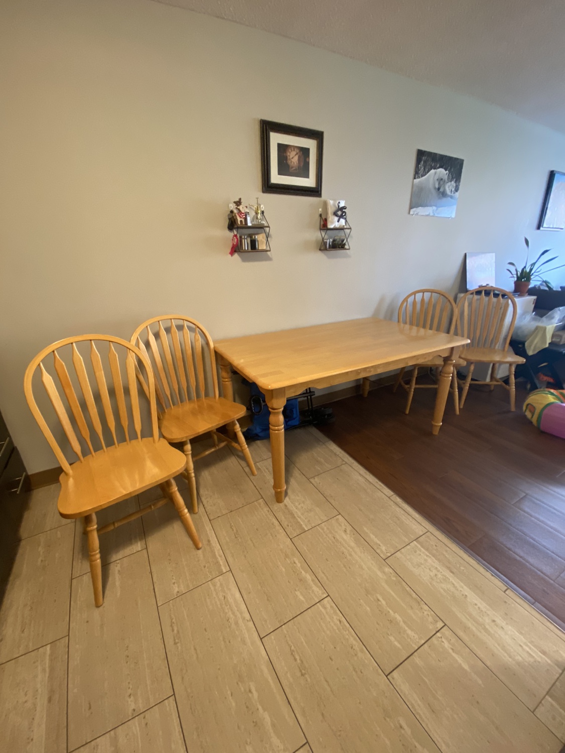 Wood Dining Table With 4 Chairs - photo 2