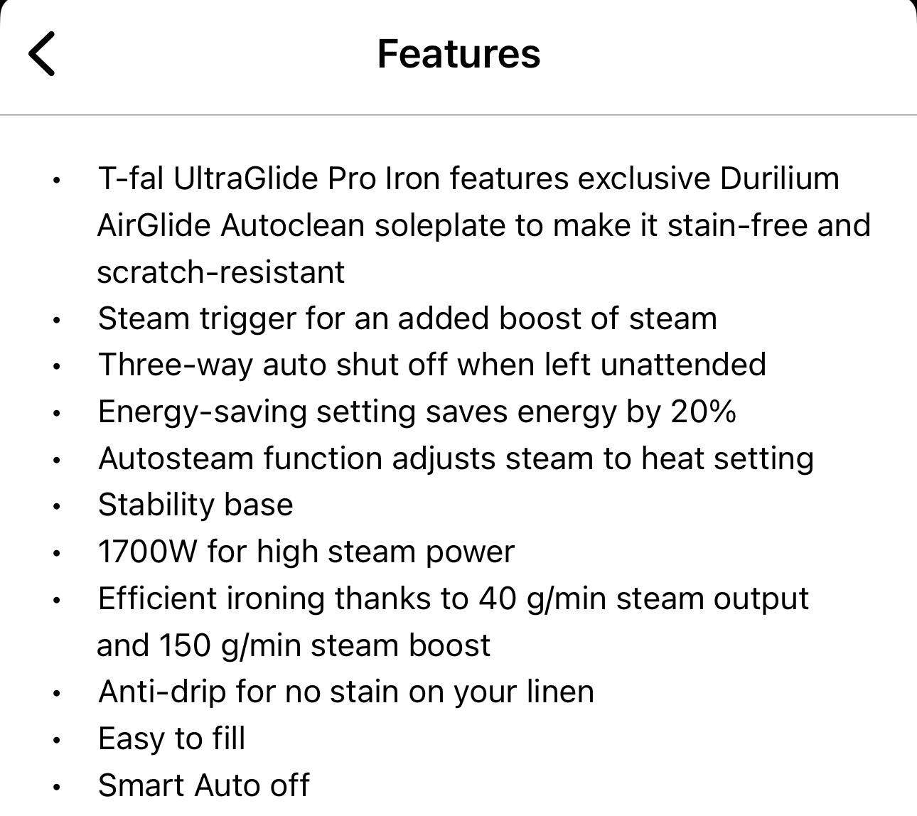 T-Fal 1700W ULTRAGLIDE Pro Steam Iron - photo 4