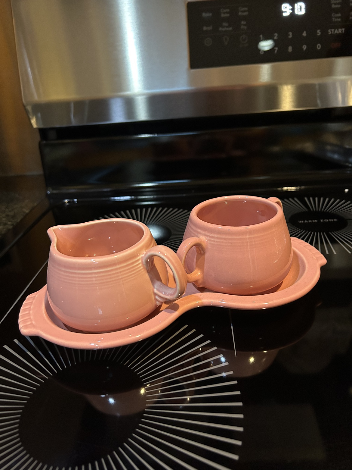 Fiesta  pink  Cream and Sugar