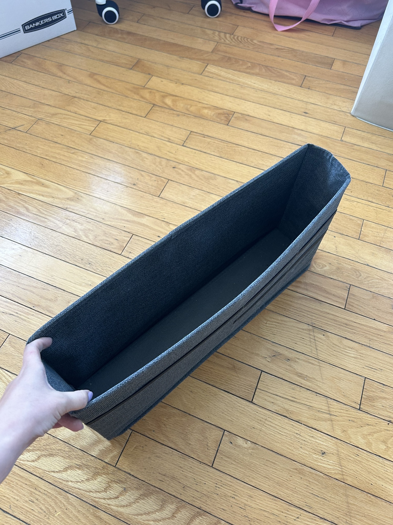 📚 hanging desk fabric organizer with pockets - grey image indicator(2)