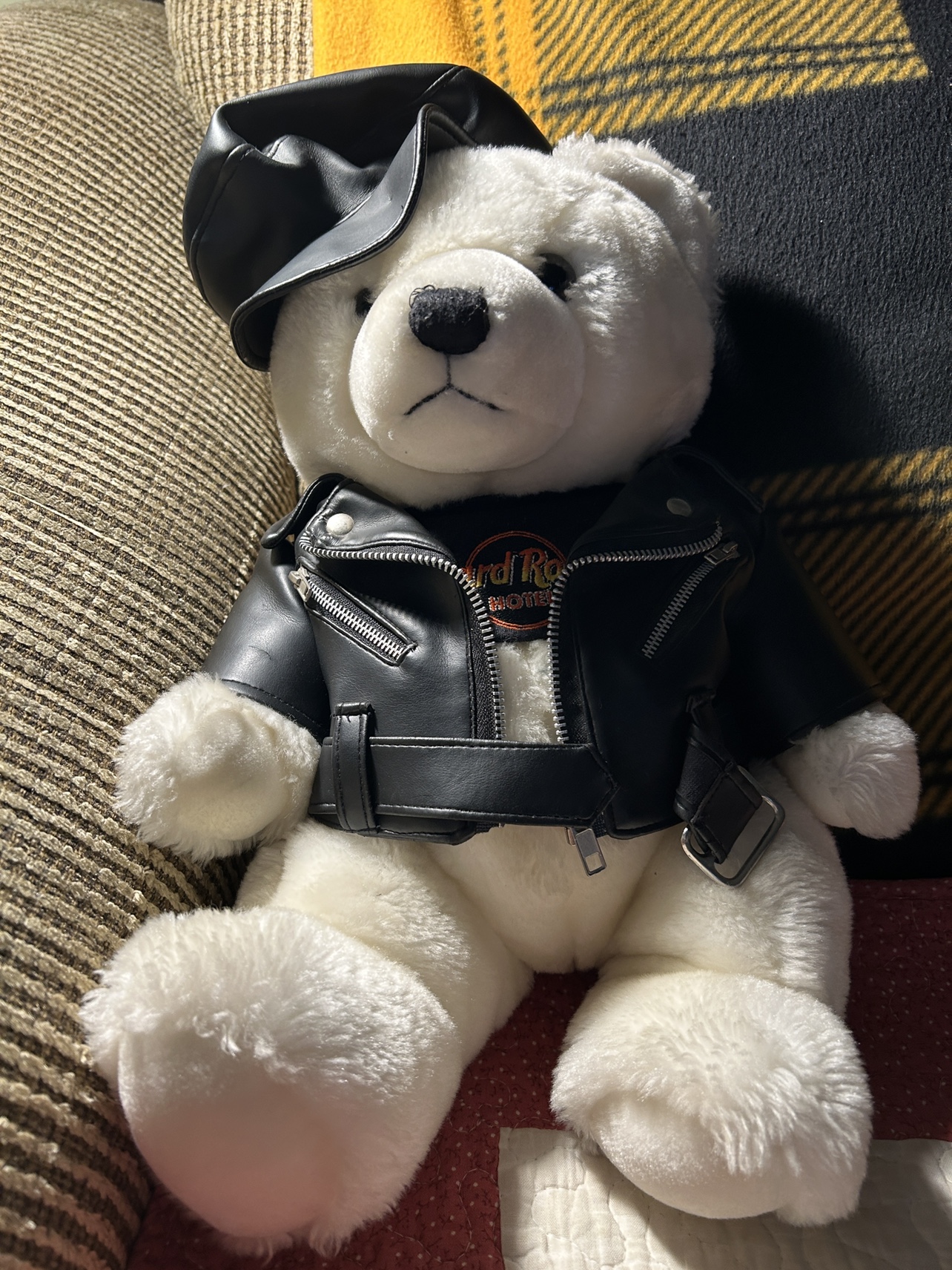 Hard Rock Hotel White Biker Teddy Bear 2000