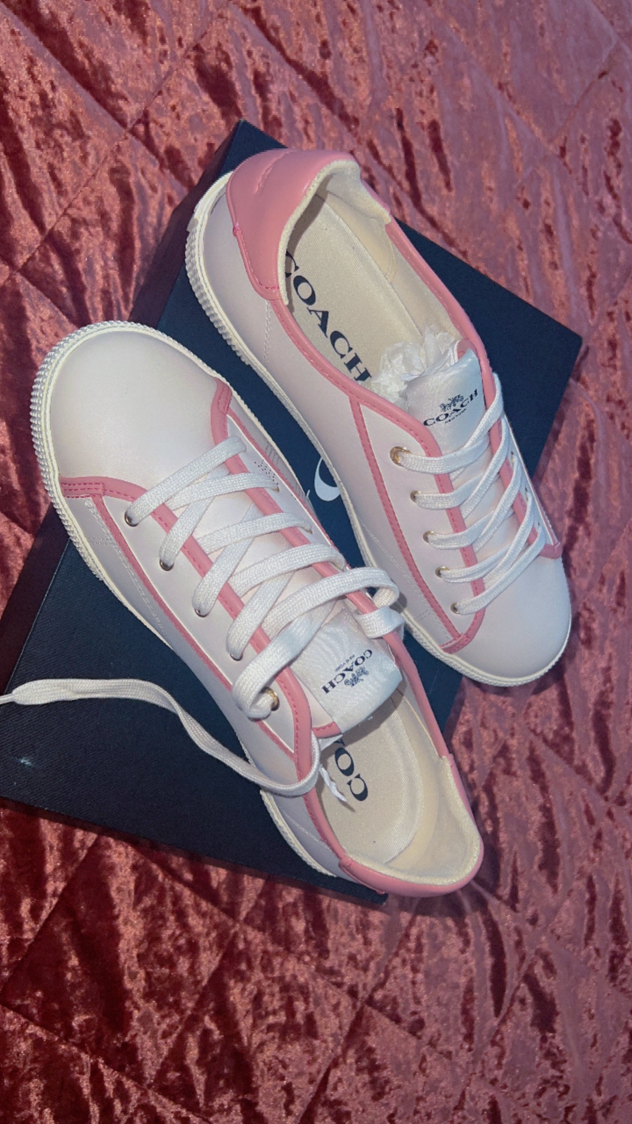 Pink & off white sneakers