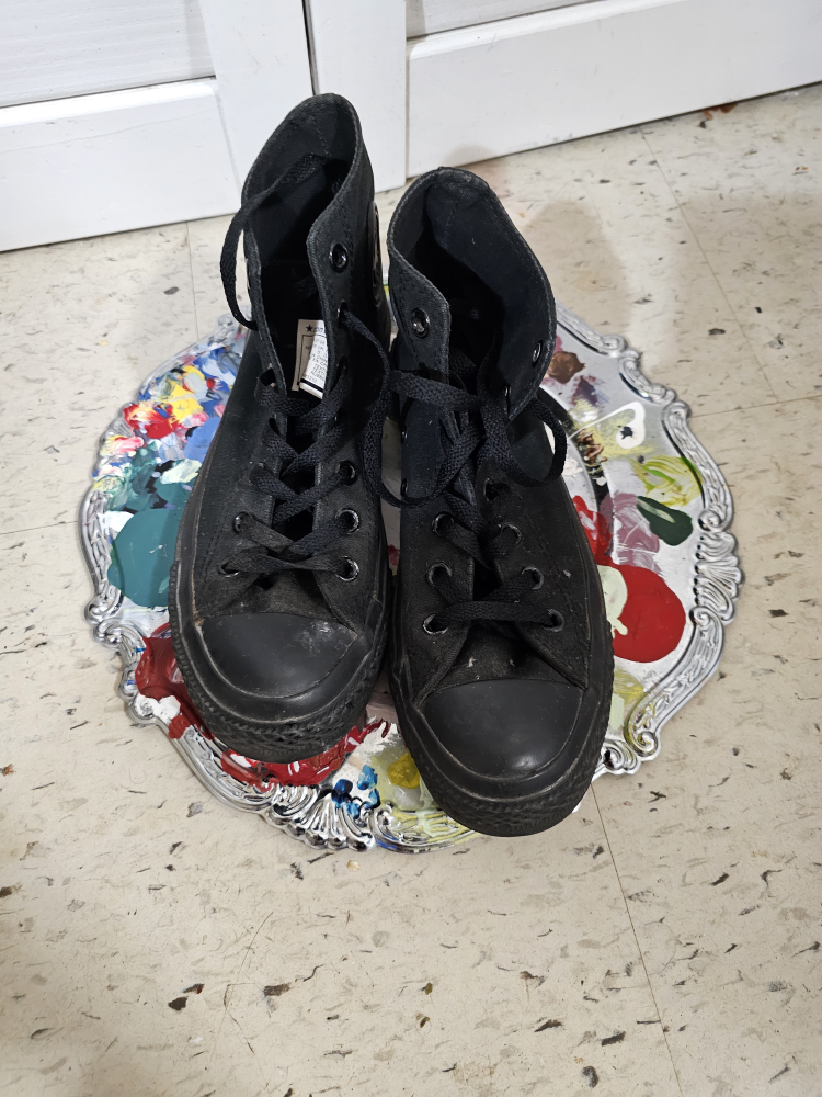 All Star Chuck Taylor High Tops Vintage Canvas All Black Unisex