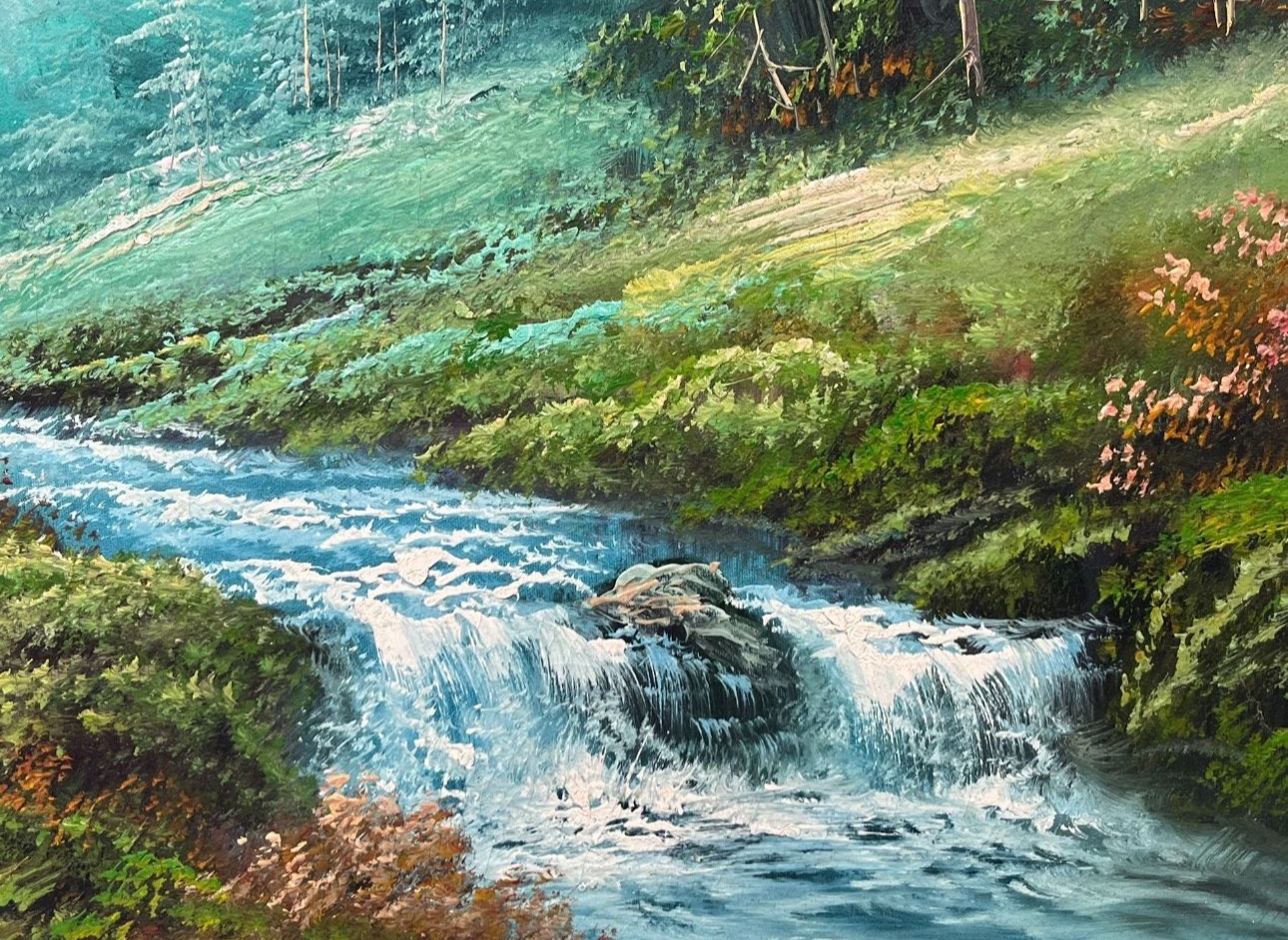 Oil Canvas 2 Barns In The Woods By R.Danford - photo 4