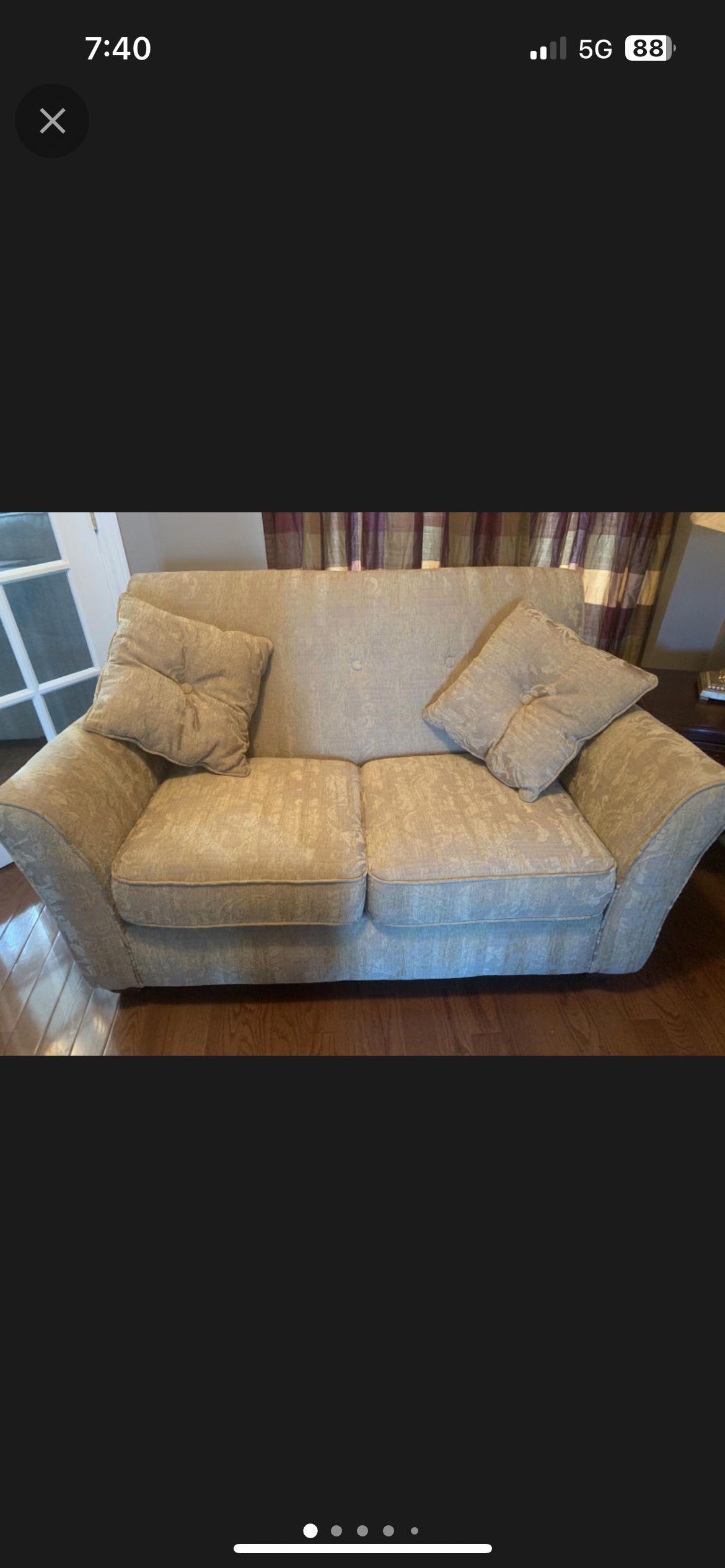 Beige loveseat