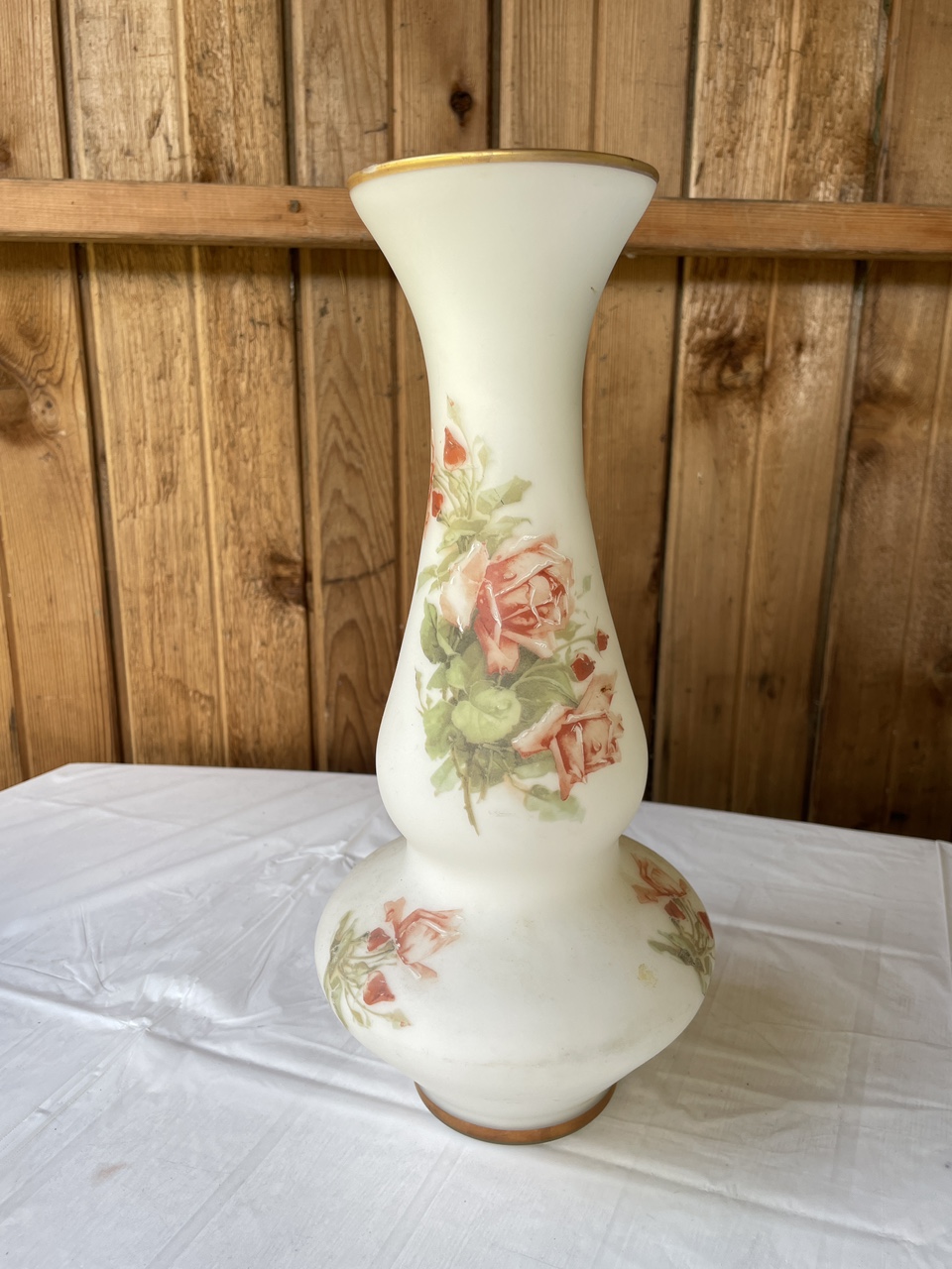 Hand painted vintage glass vase image indicator(2)