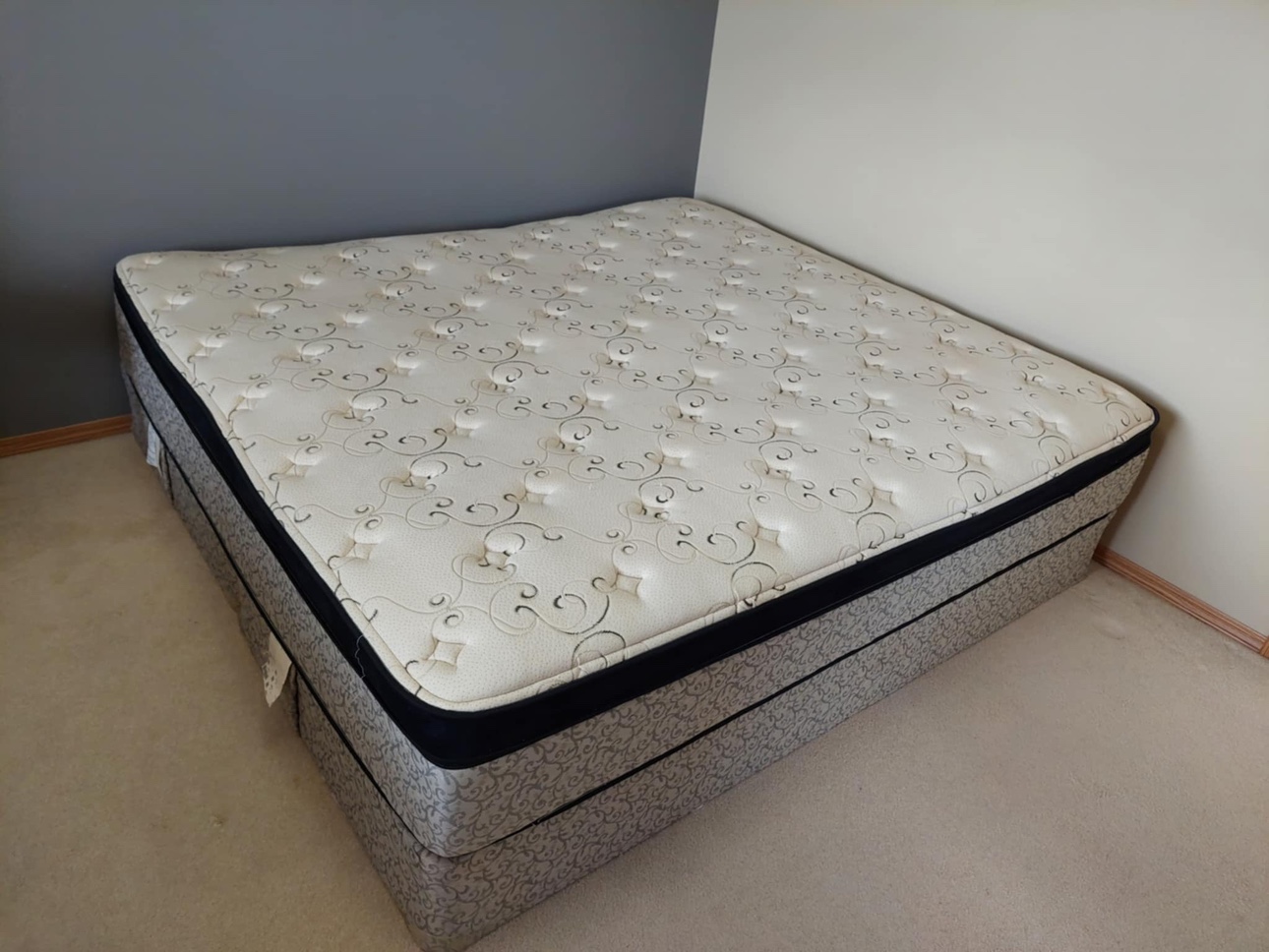 California King size bed mattress with box and frame thumbnail