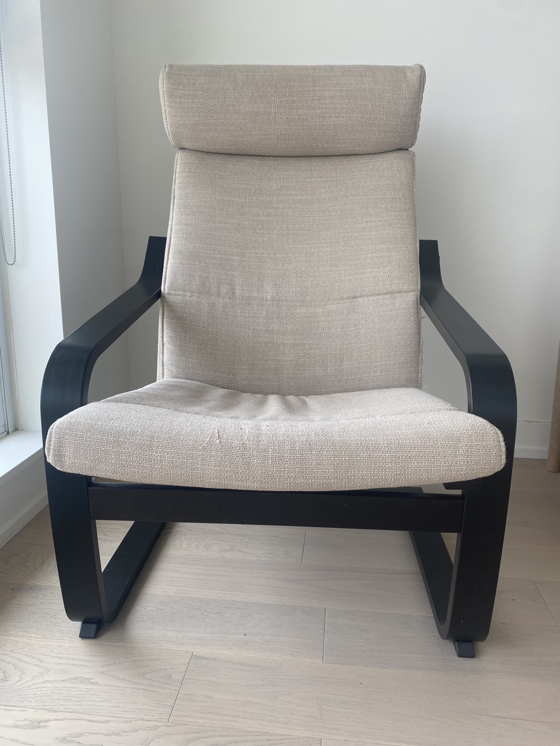 IKEA poang lounge chair - black frame & beige cushion - photo 2