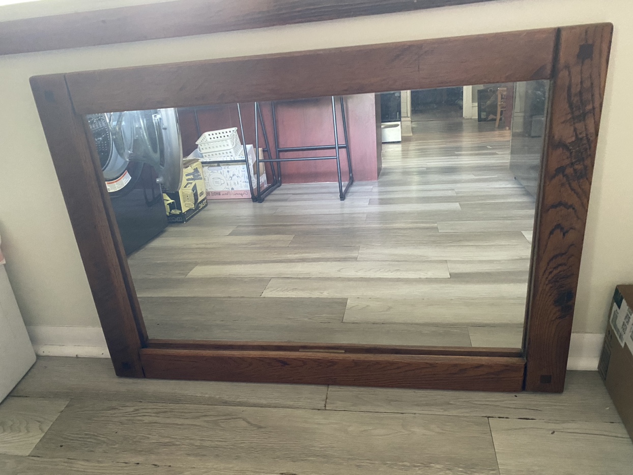 Wood frame mirror