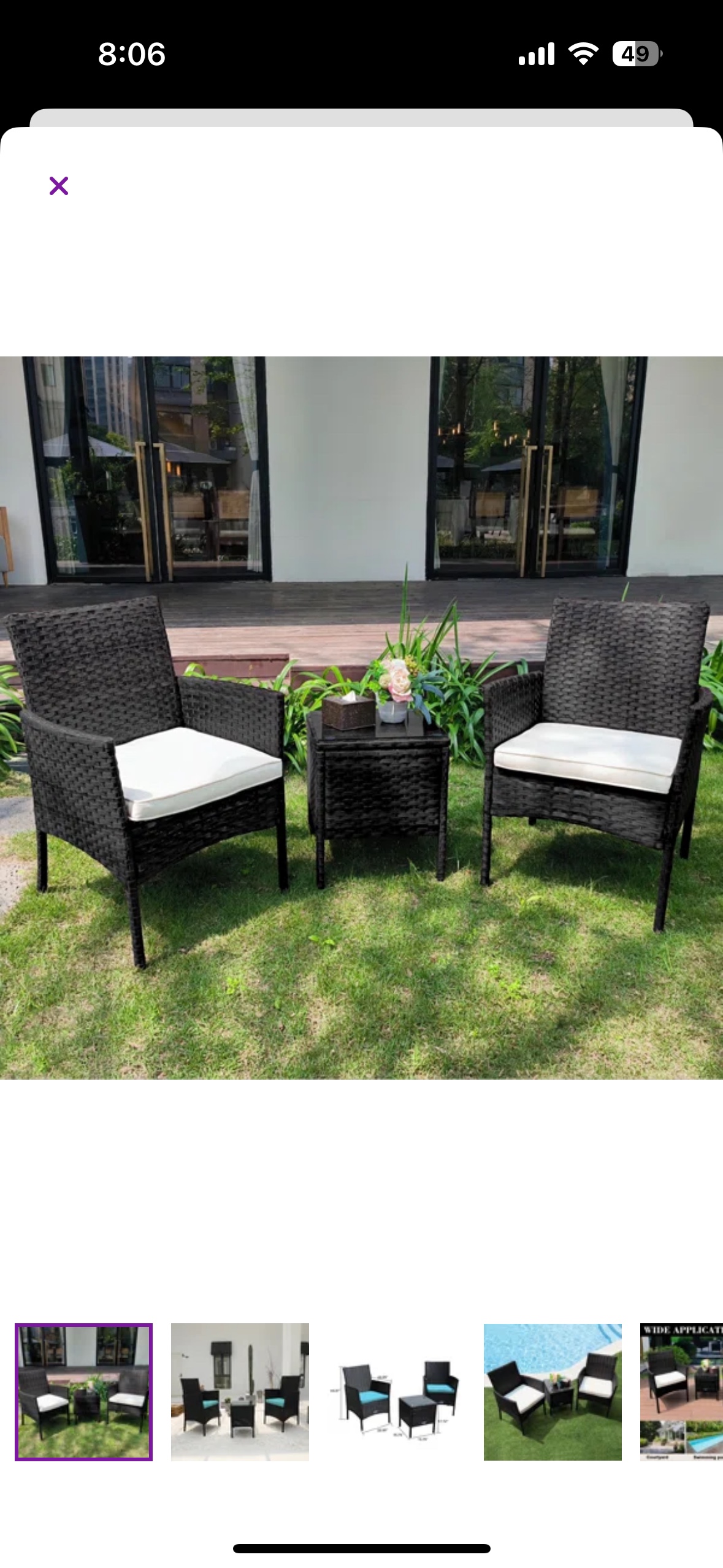 Balcony patio 3 piece set chairs & table - photo 4