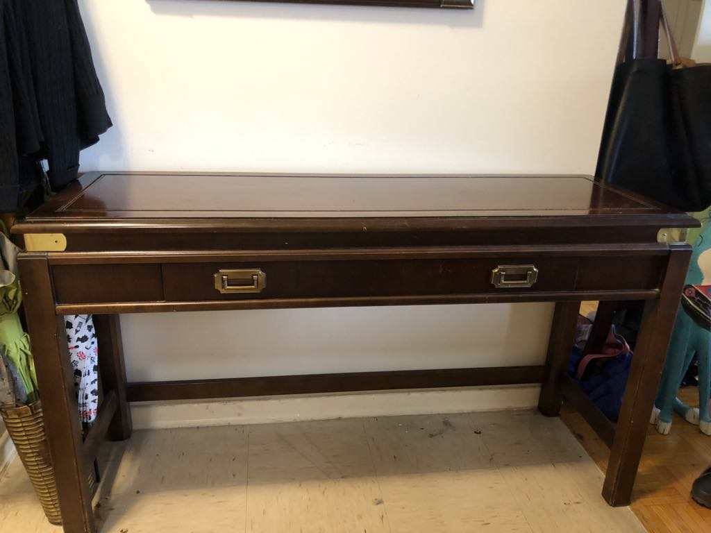 Wooden hall/sofa table & mirror set