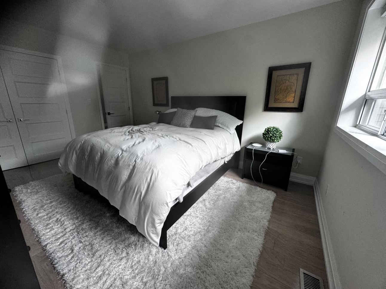 Beautiful Brown bed set with headboard, frame and night tables