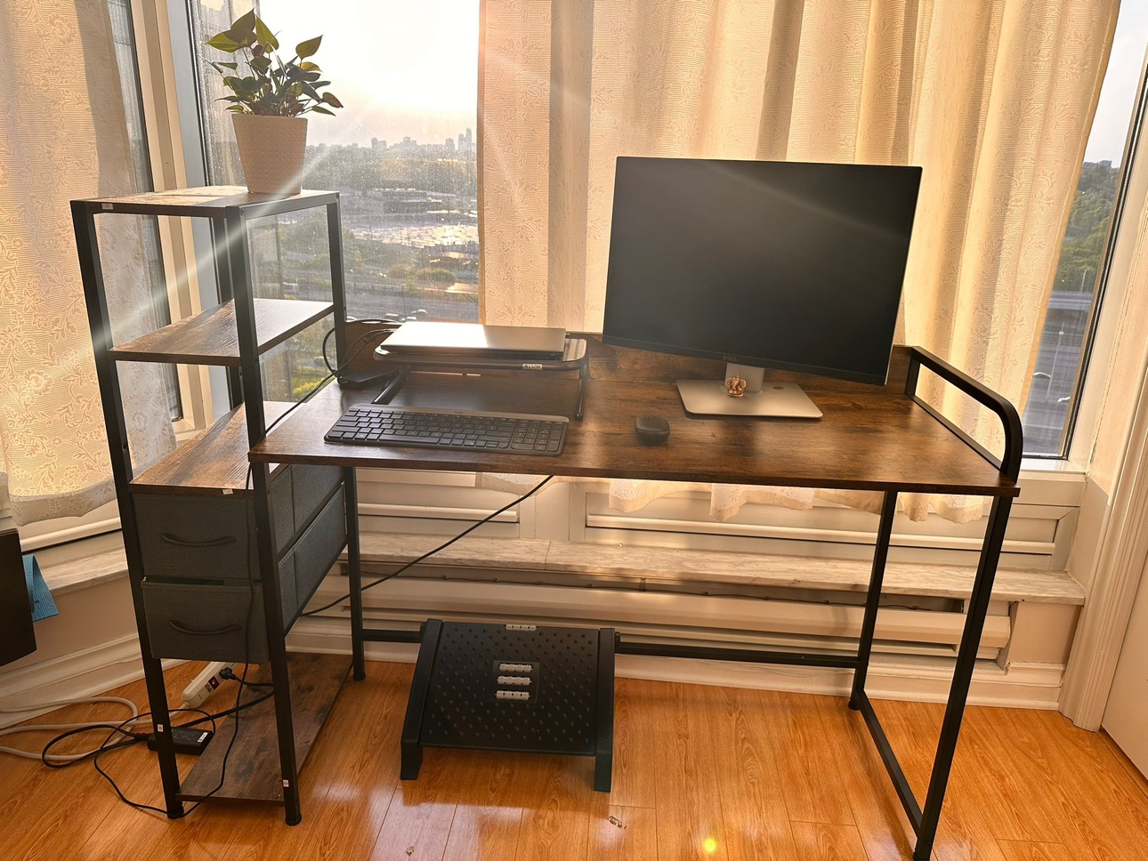 Office desk (55 inch) with 4 Shelves & 2 Drawers