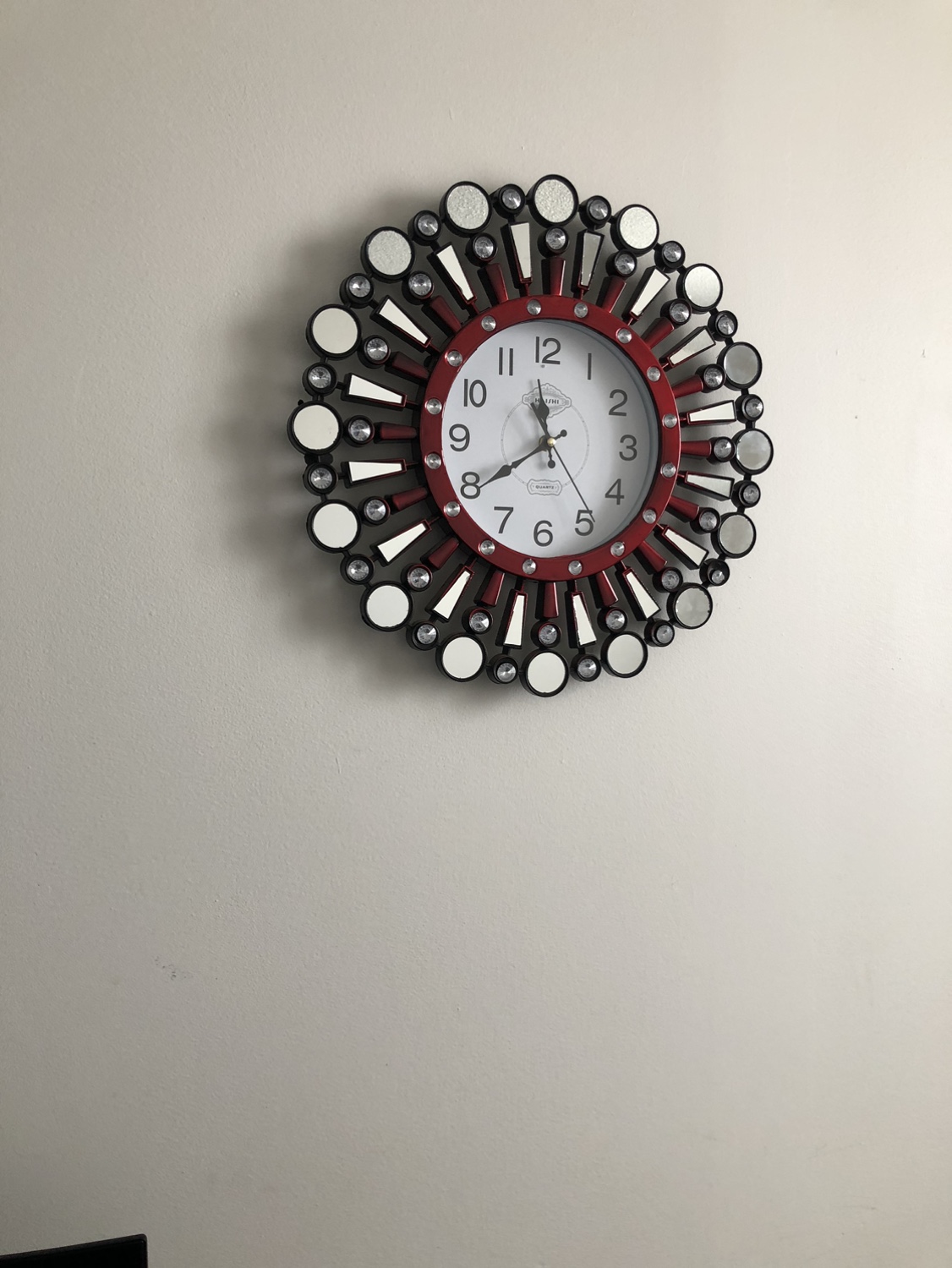 Wall Clock - Burgundy with design thumbnail