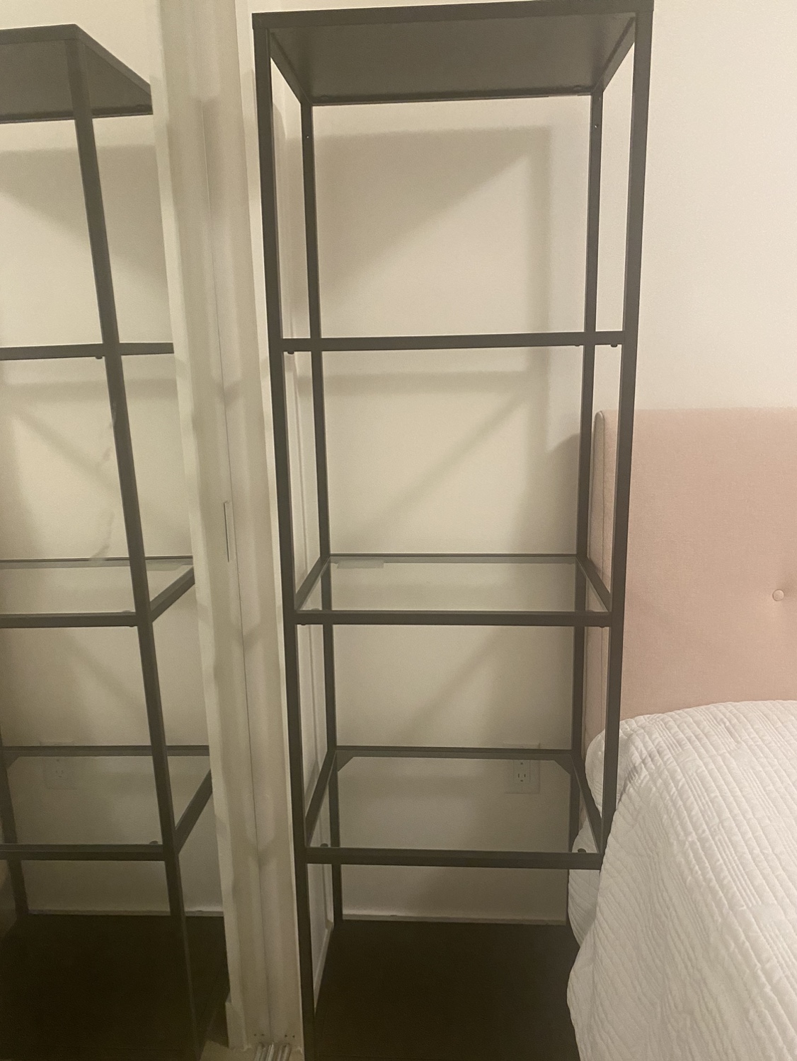 Black shelf with glass