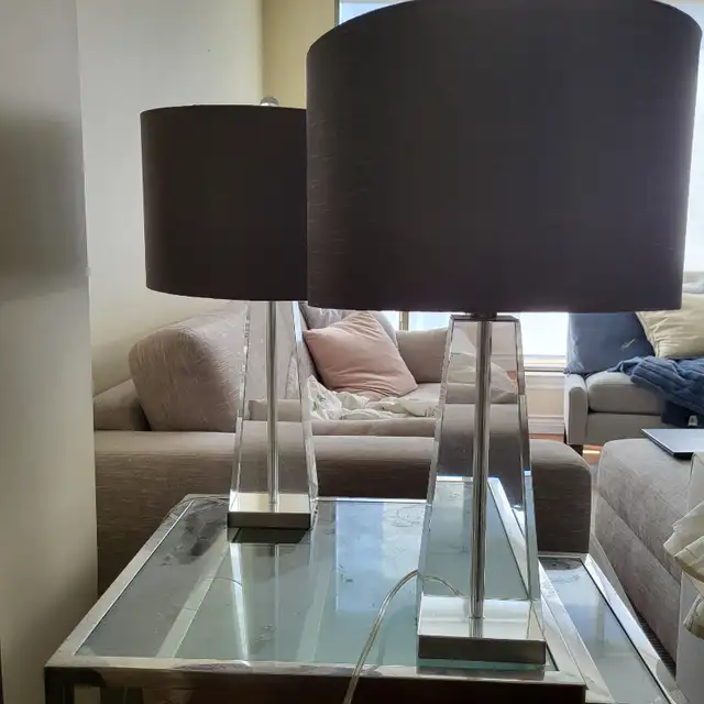 Set of 2 crystal table lamps