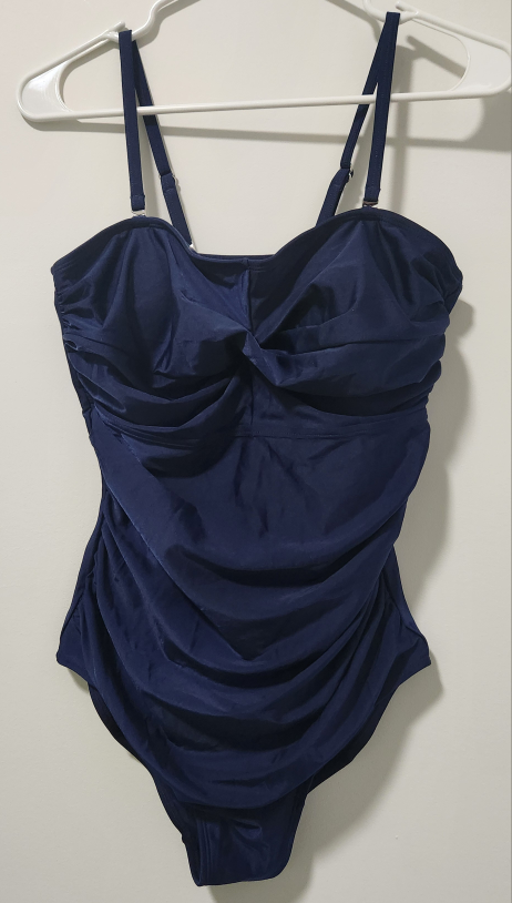 Smismivo Womens Navy Blue One Piece Swimsuit  Size Large