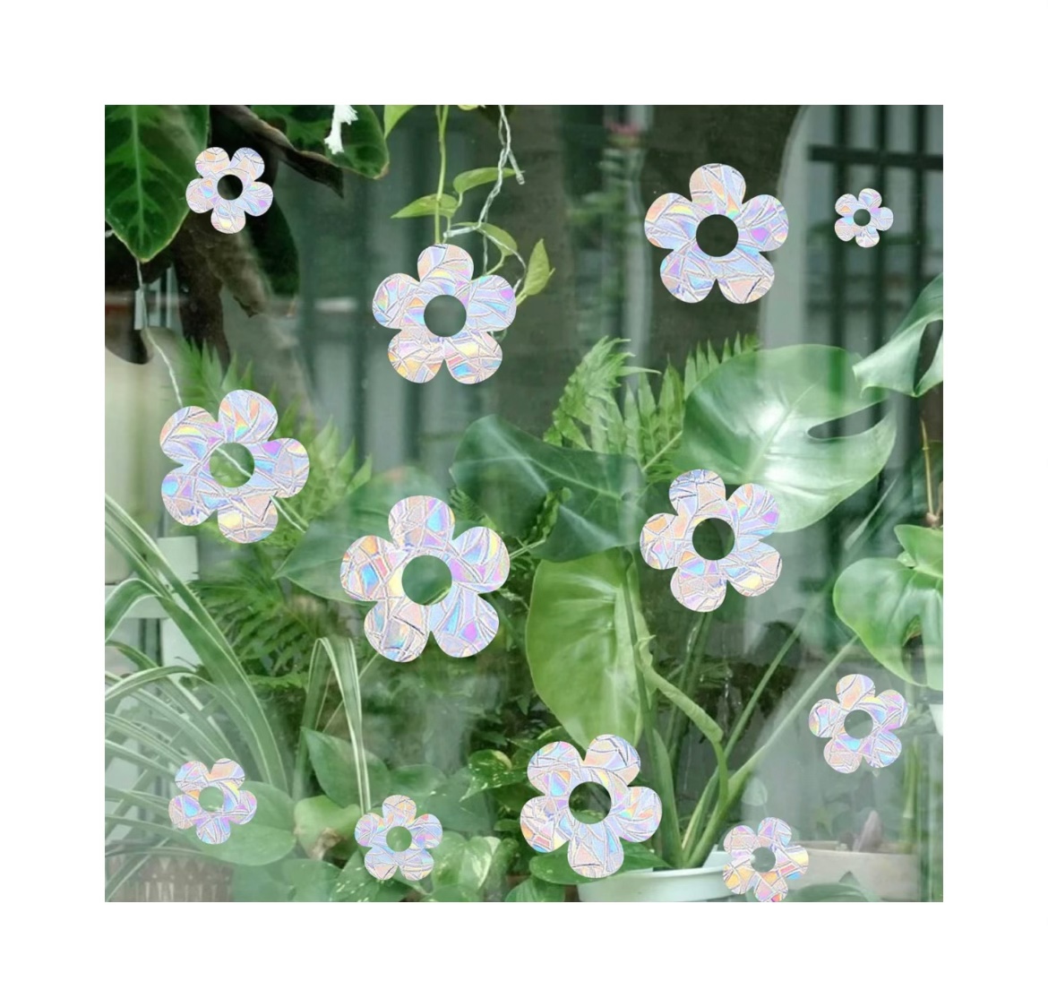 Flower set of window suncatchers