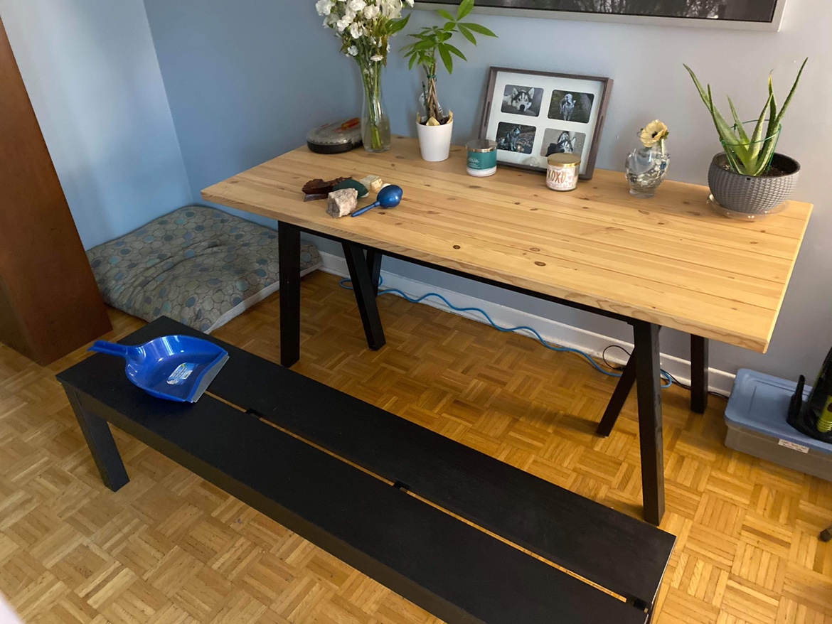 Dining table with bench - photo 2