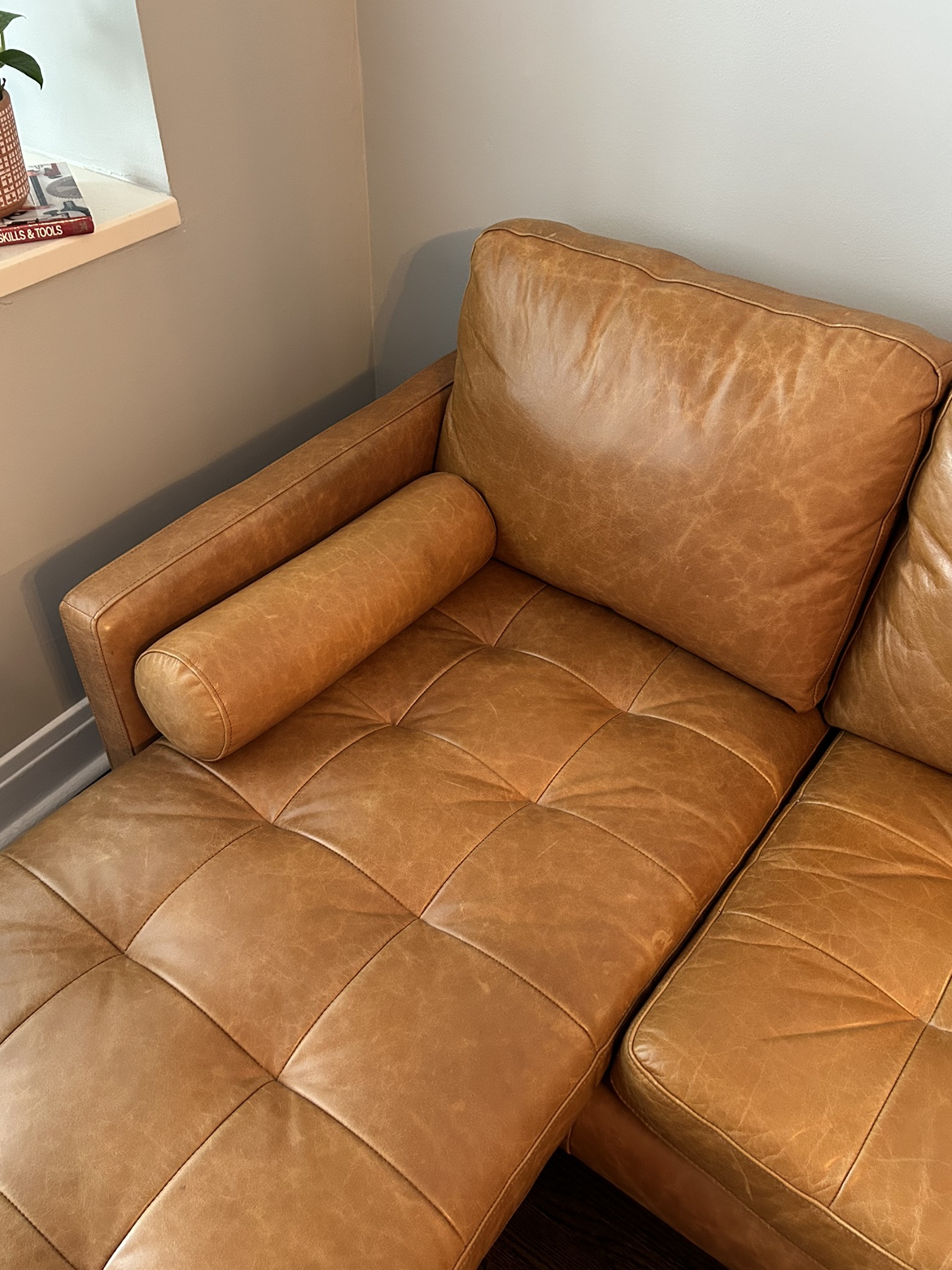 Rivet Aiden Mid-Century Modern Tufted Leather  Sofa - photo 2