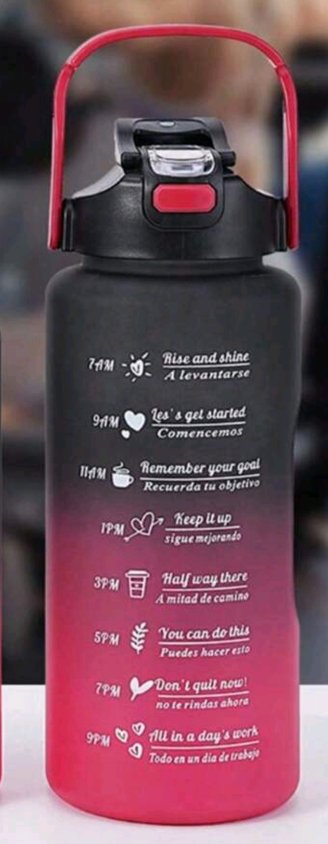 Motivational Water Bottle 2000ML Plastic