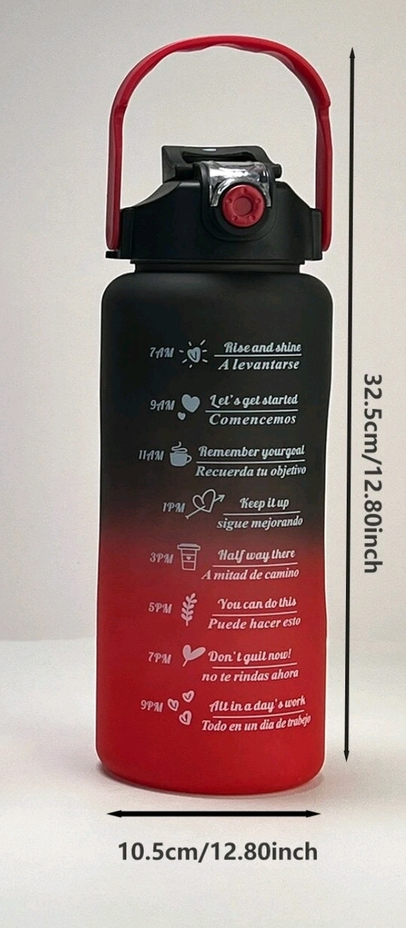 Motivational Water Bottle 2000ML Plastic - photo 3