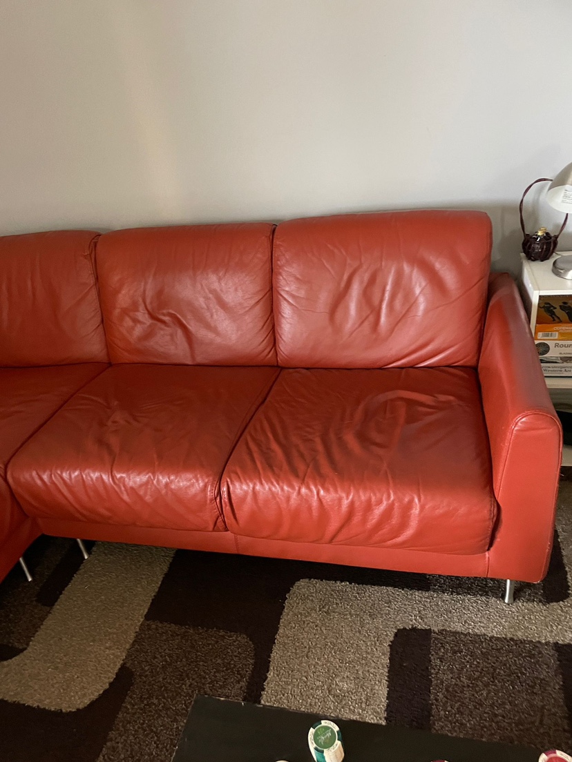 L shape leather sofa - photo 3