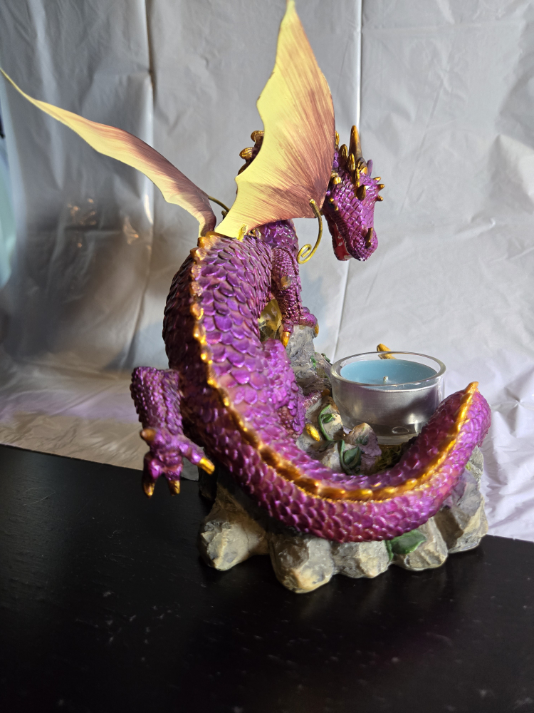SOLD: Purple Dragon Tealight Holder image indicator(4)