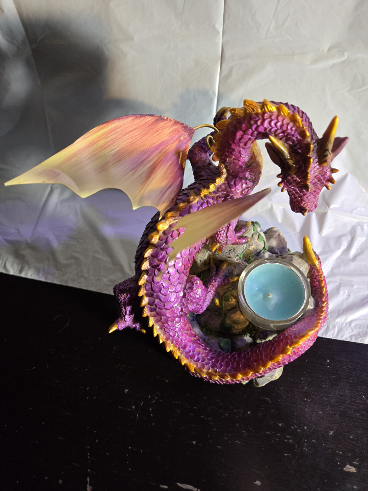 SOLD: Purple Dragon Tealight Holder image indicator(5)