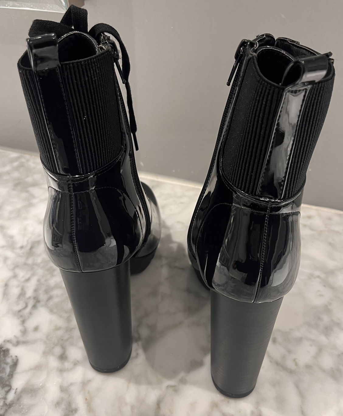 Black Shiny Bootie Heels - Fashion Nova image indicator(5)