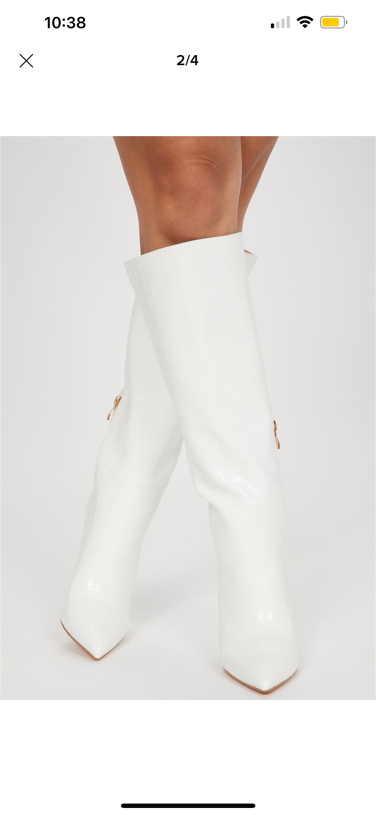 Miss The Moment Knee High Heeled Boots - Cream