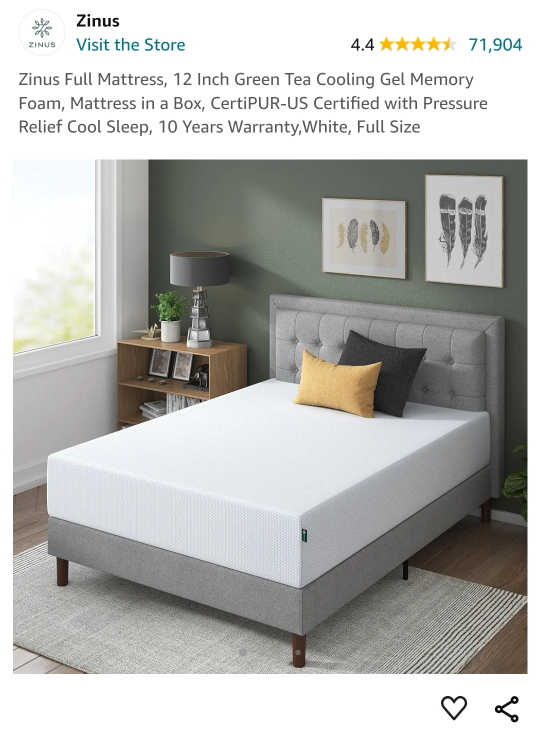 New ; Full (double) mattress