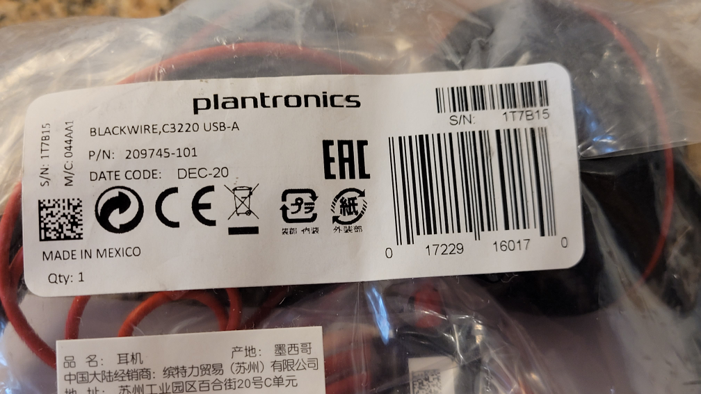 Plantronics Poly Blackwire, C3220, USB-A Headset image indicator(2)