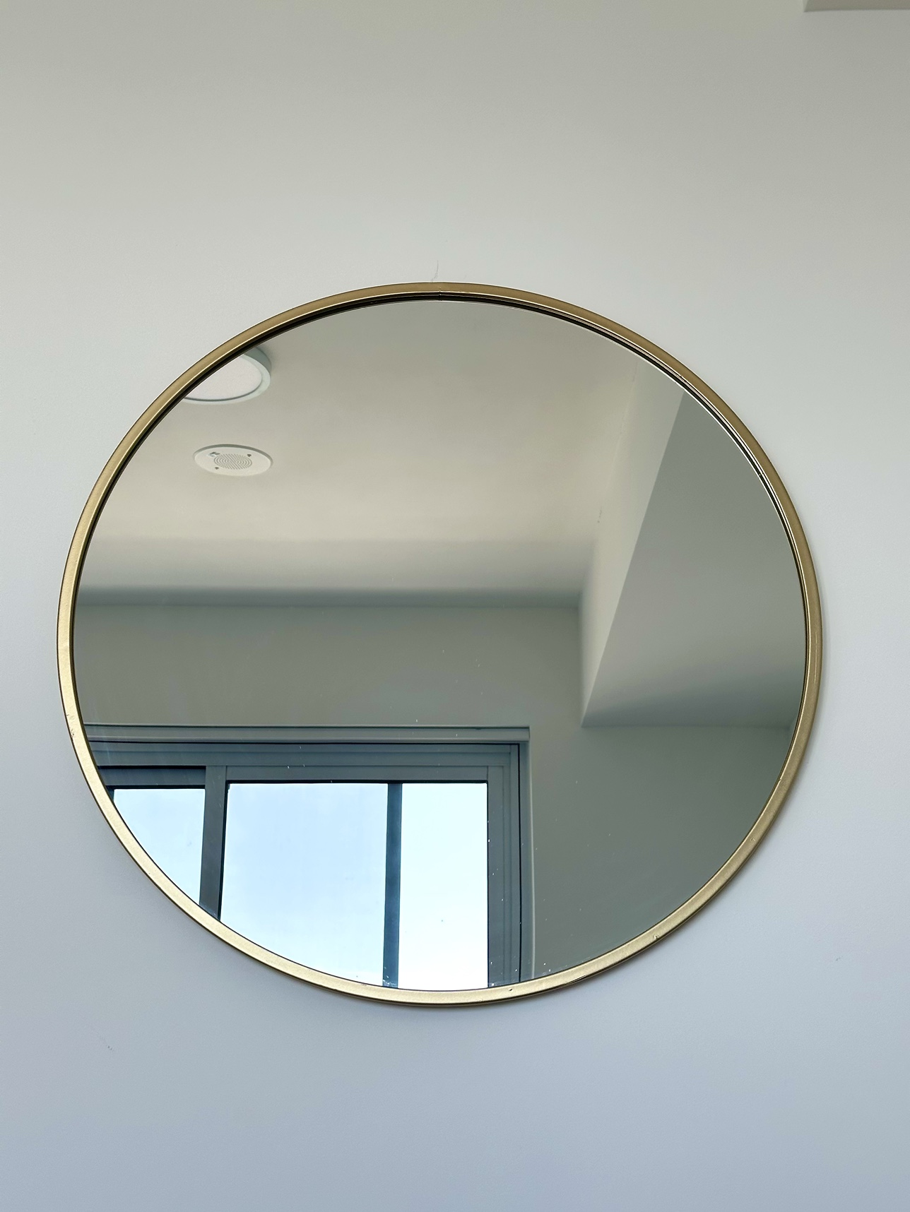 Brass Round Flat Mirror 30”
